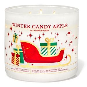 🎅 BBW Winter Candy Apple 3-Wick Candle NEW